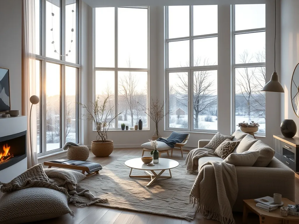 Hygge Winter Lounge – stue med vinterlys