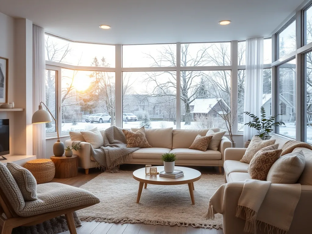 Stemningsfullt hjørne med lys og tekstiler