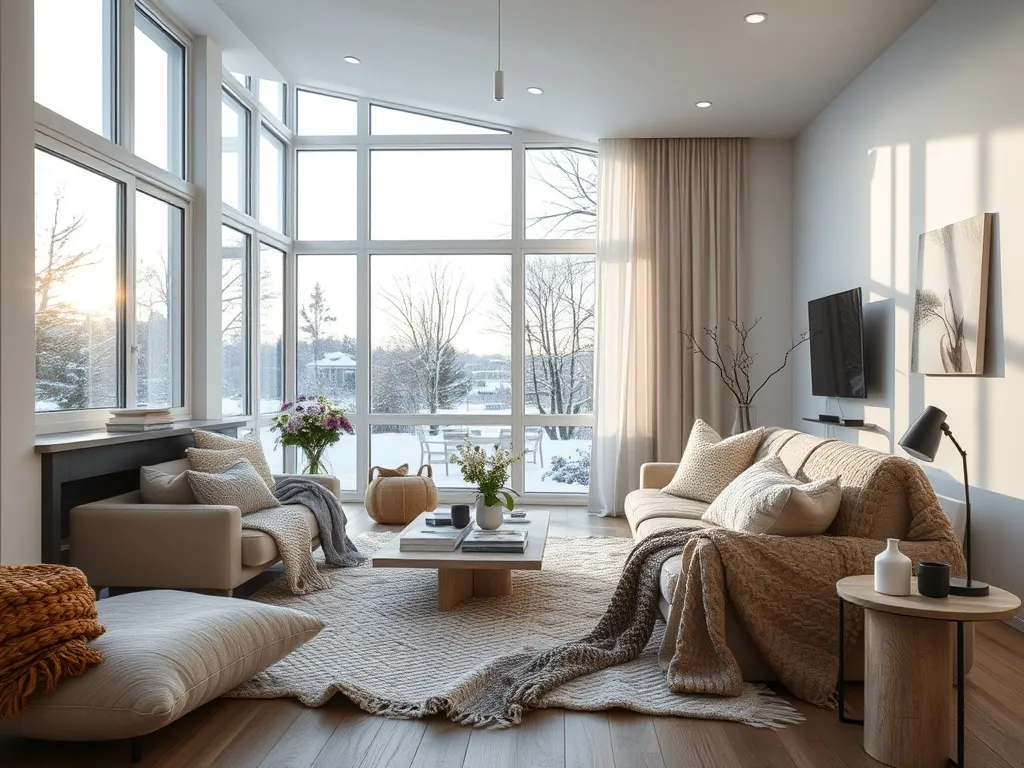 Nordisk vinterstemning med dempet belysning